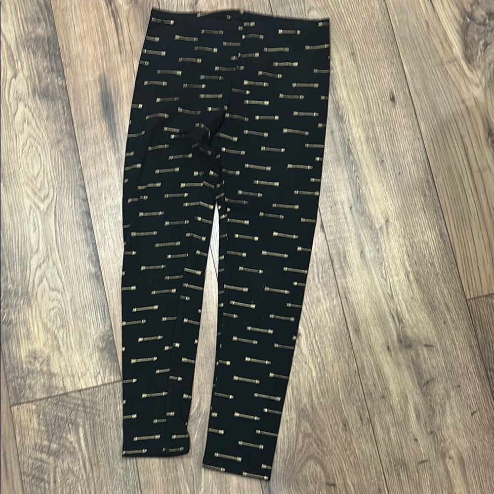 Stylish Black and Gold Kids Leggings